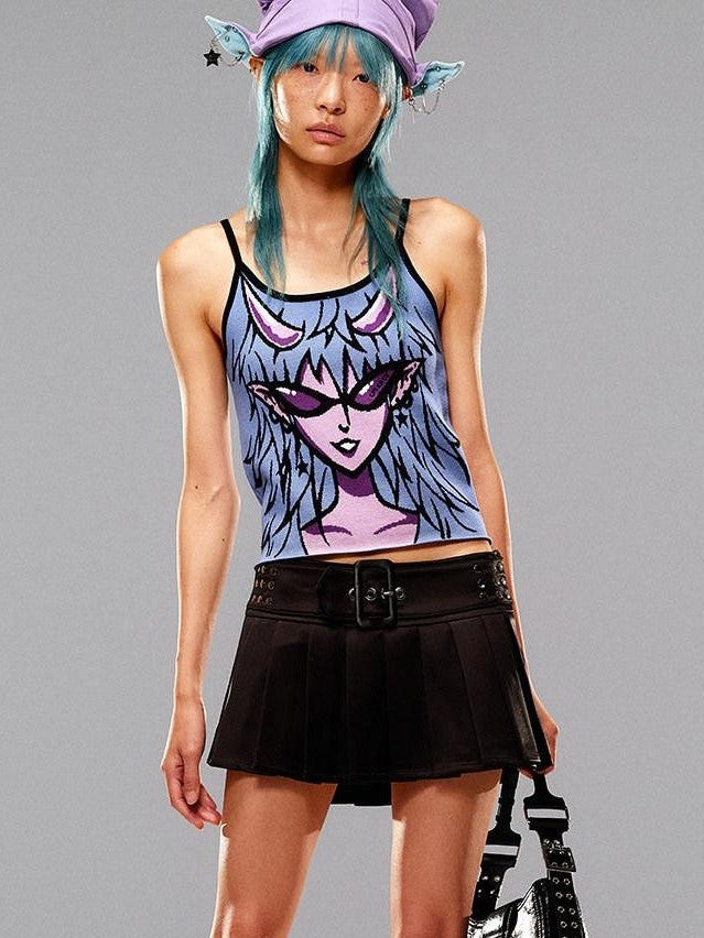 CFIERCE Gray Witch Knit Webbing H Shape Women&