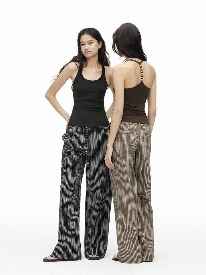 AFTADAWN Cropped Backless Beaded Ruched U Neck Slim Women&