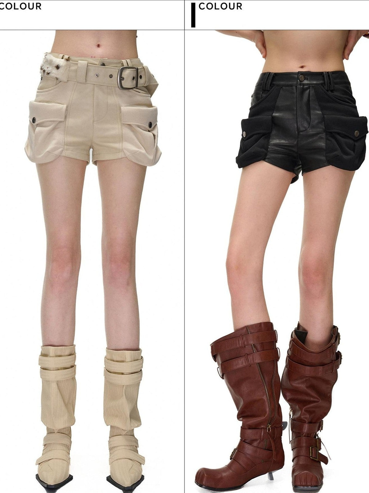 NORTH NODE Baggy Cargo Pocket Patchwork Women&