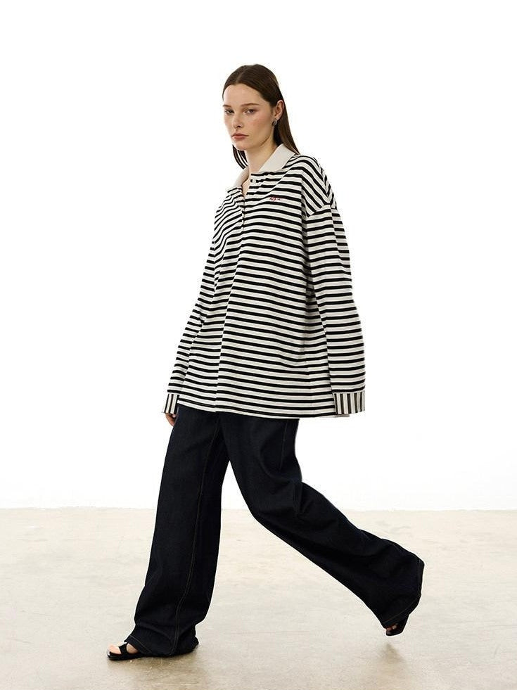 AFTADAWN Black White Striped Patchwork Women&