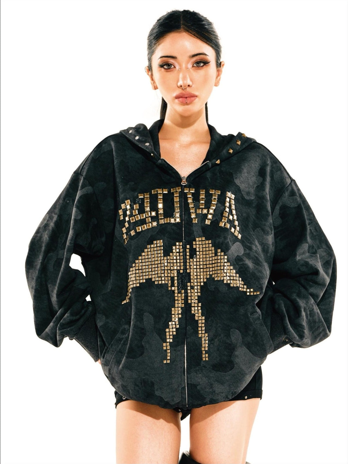 24ans Camouflage Print Two Piece Women&