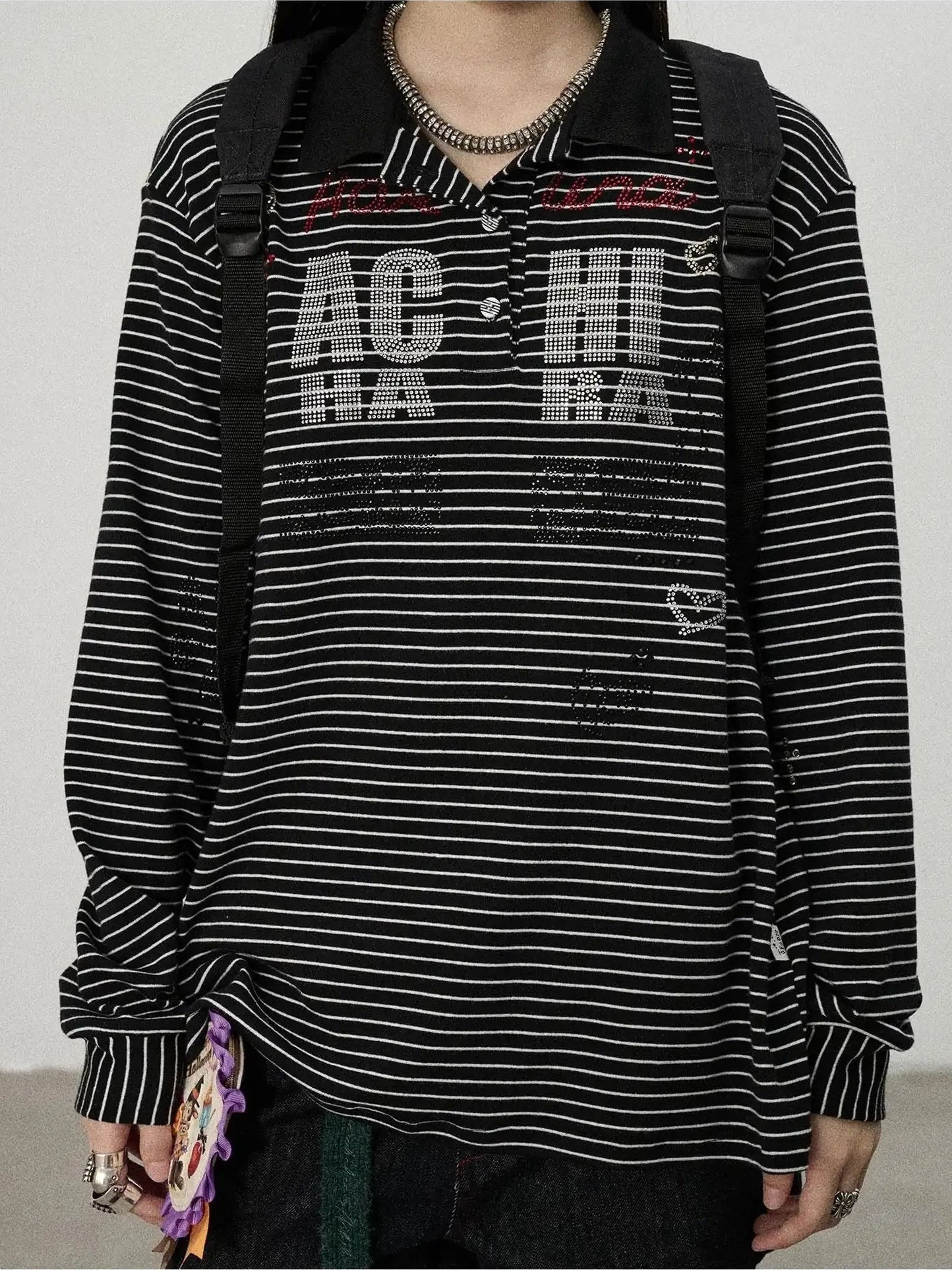 Achihara Matata 2.0 Stripe Polo Shirt Relaxed Fit Cotton Blend