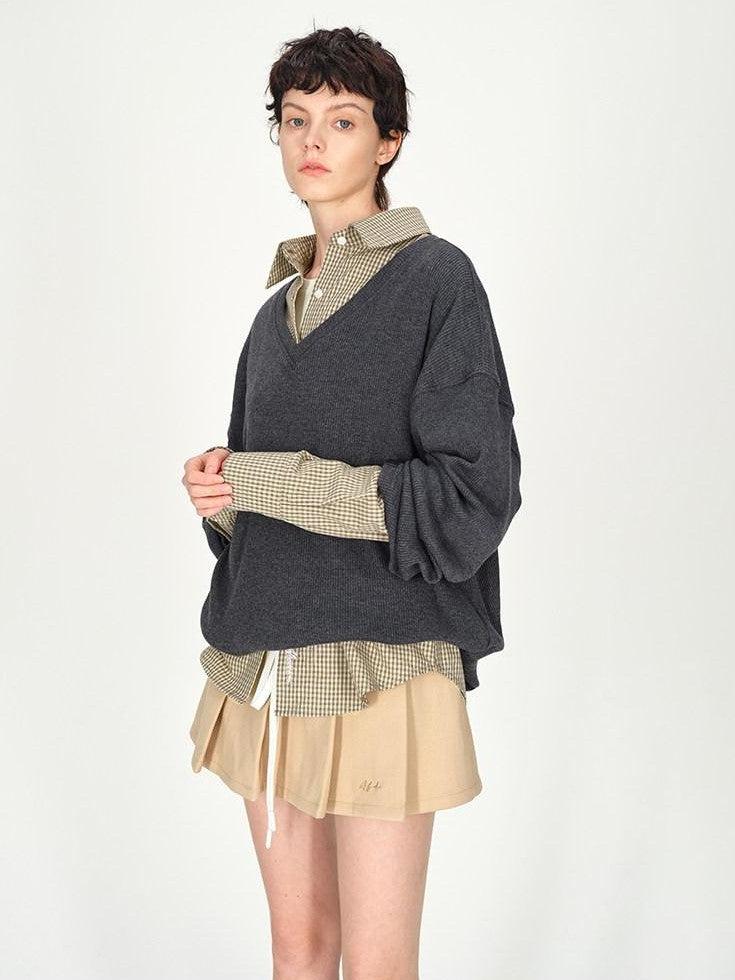 AFTADAWN Deep V Layerable Boxy Women&