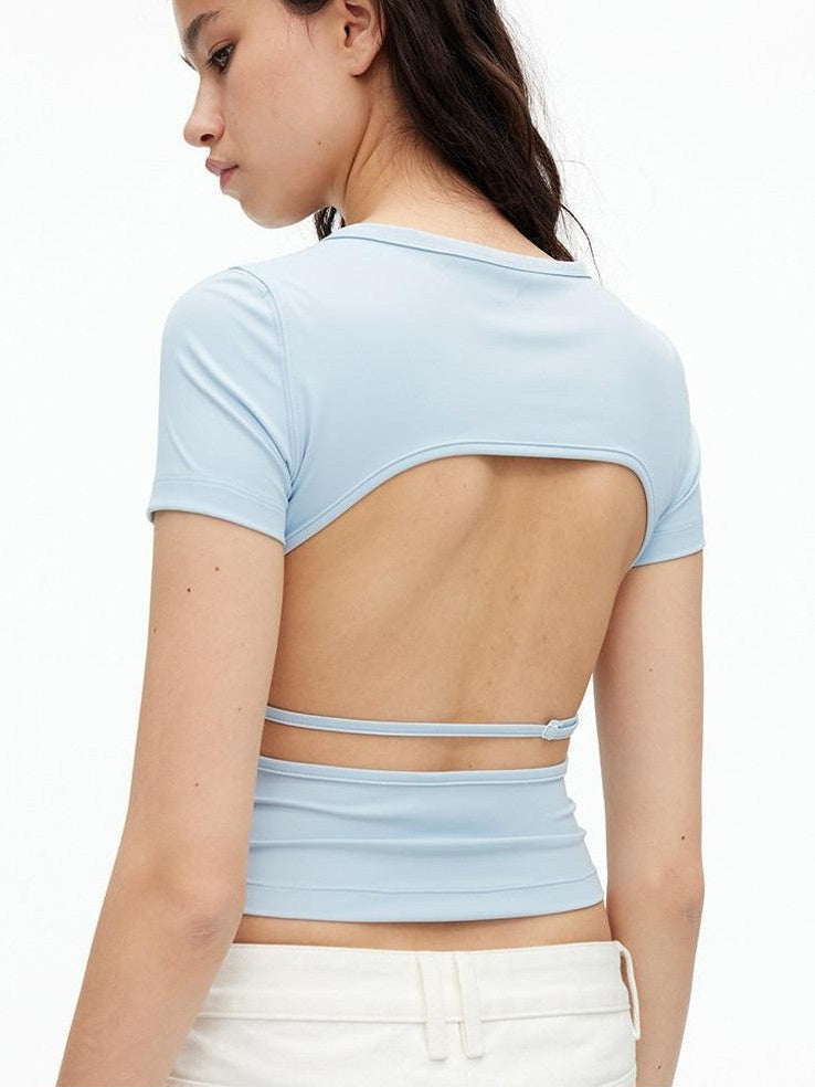 AFTADAWN Solid Breathable Quick Dry U Neck Women&