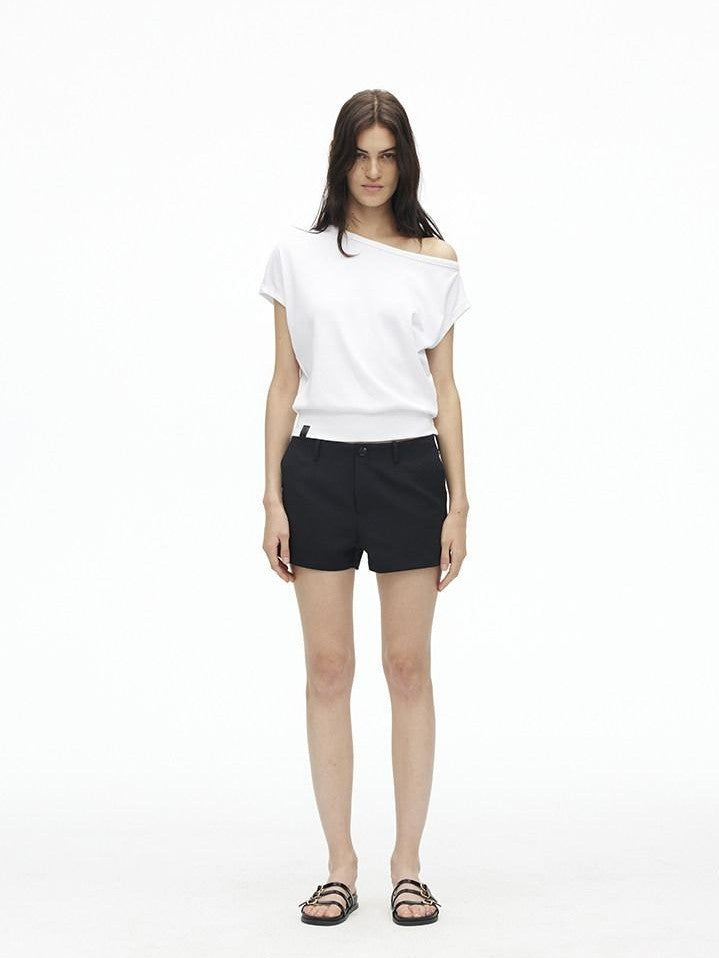 AFTADAWN Solid One Shoulder Asymmetric Slim Women&