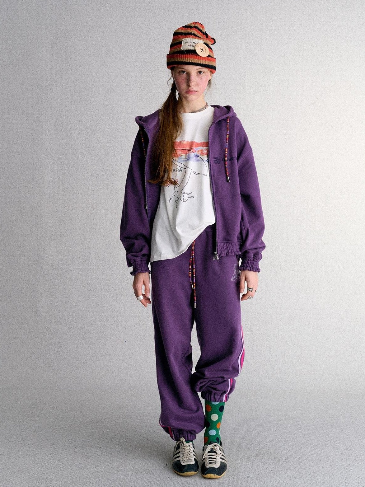 Achihara Print Straight Fit Fleece Lined Women&