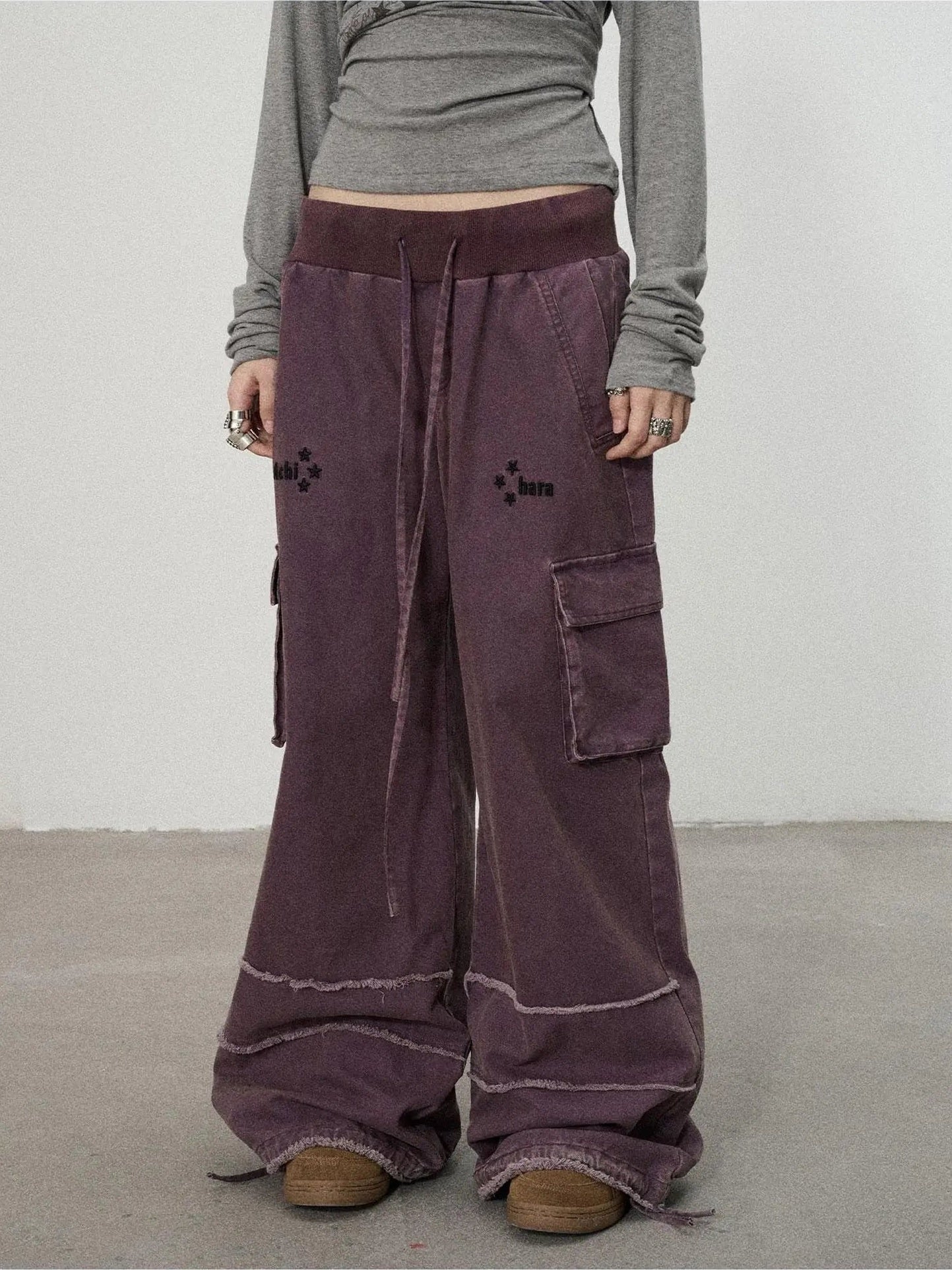 Achihara Vintage Star Work Pants With Adjustable Cuffs
