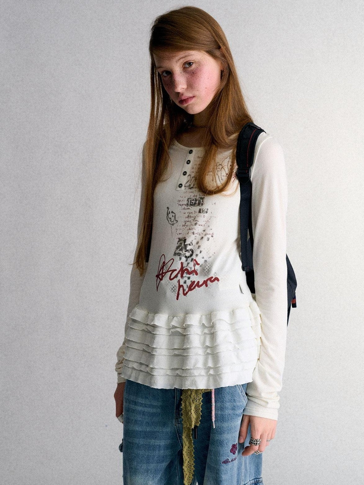 Achihara Print Round Neck Straight Fit Women&