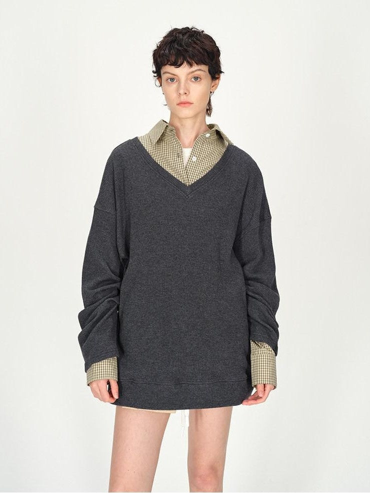 AFTADAWN Deep V Layerable Boxy Women&