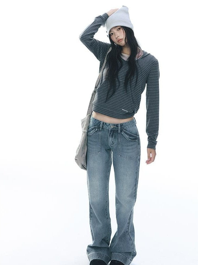 NAPSNAPS Embroidered Low Rise Slim Fit Cotton Women&