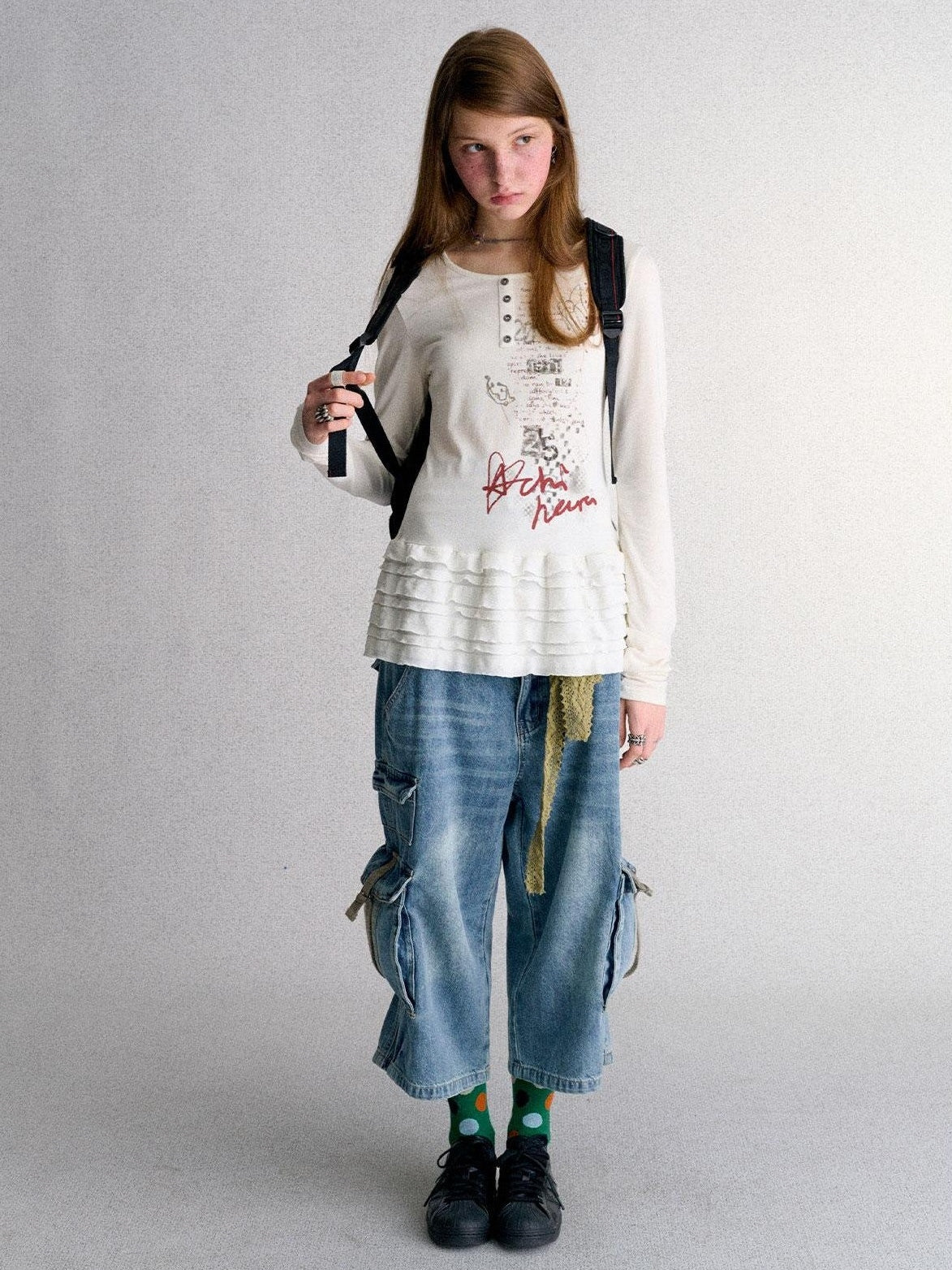 Achihara Print Round Neck Straight Fit Women&