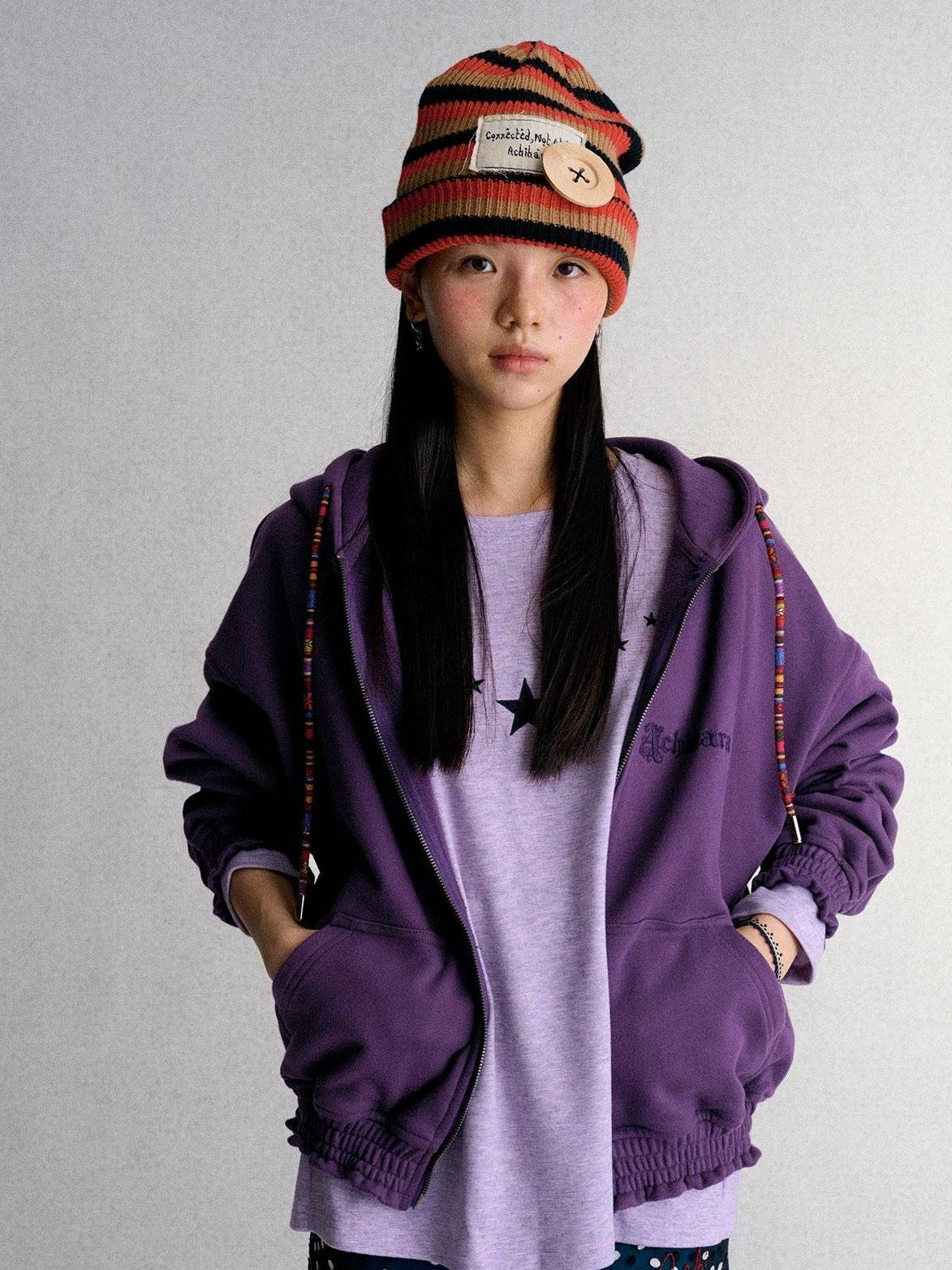 Achihara Print Straight Fit Fleece Lined Women&
