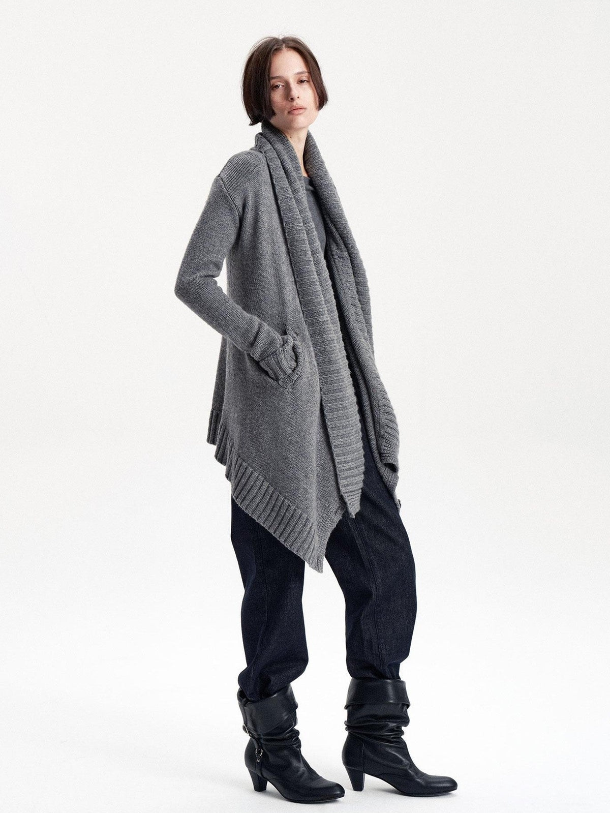 LYUOCHENG Asymmetric Irregular British Vintage Reversible Women&