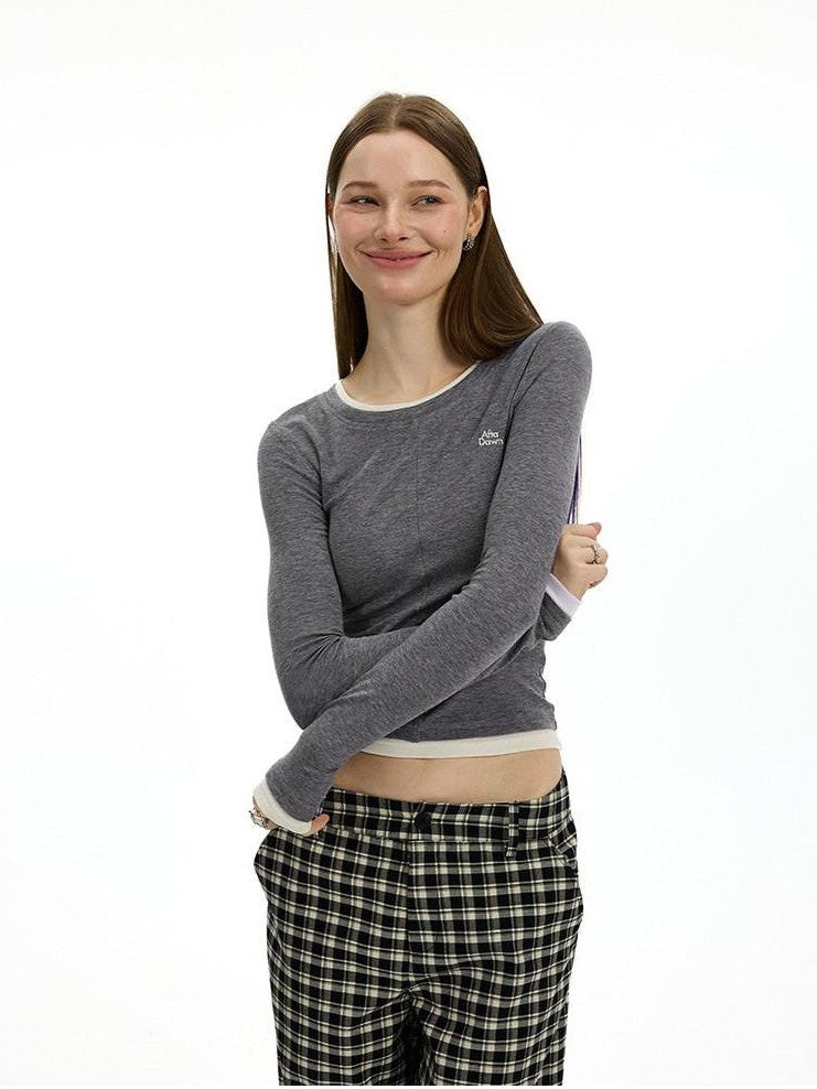 AFTADAWN Colorblock Faux Two Piece Women&