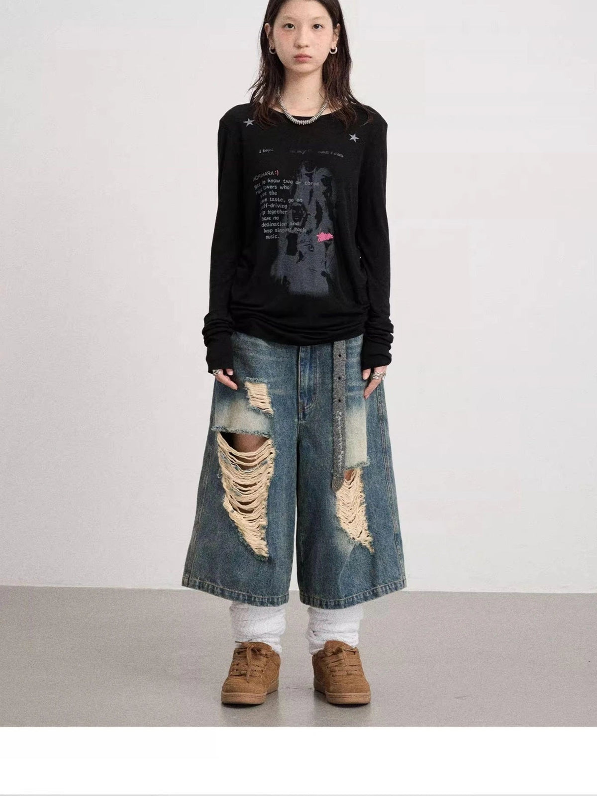 Achihara Fallen Satan Lightweight Rock Print Summer Tee