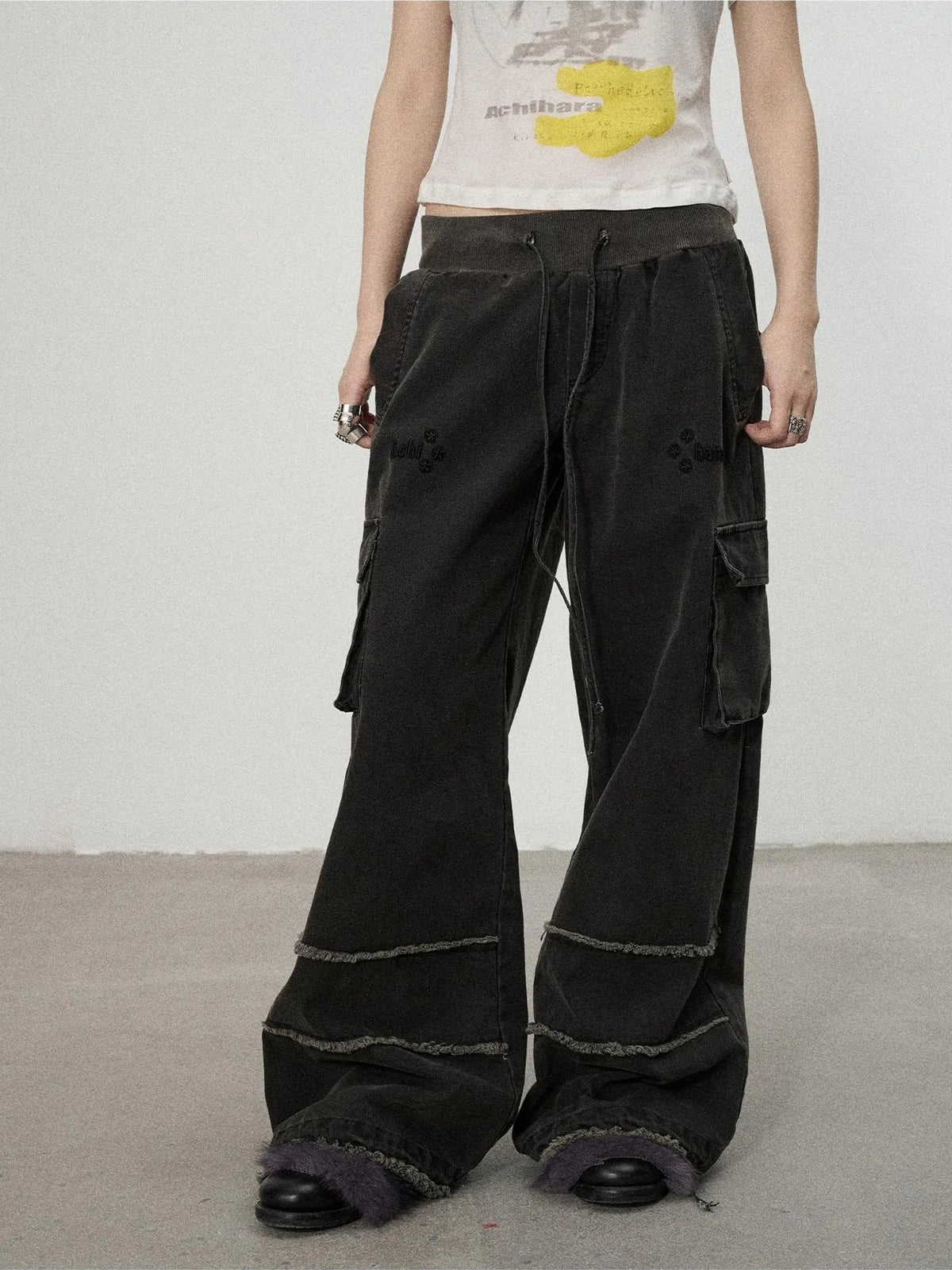 Achihara Vintage Star Work Pants With Adjustable Cuffs
