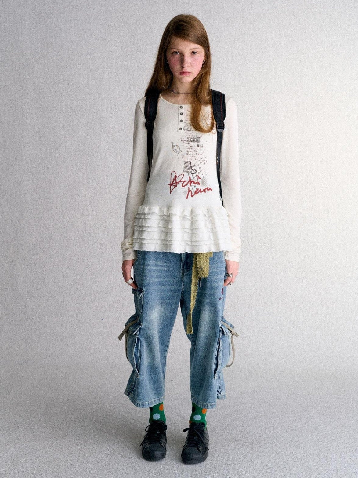 Achihara Print Round Neck Straight Fit Women&