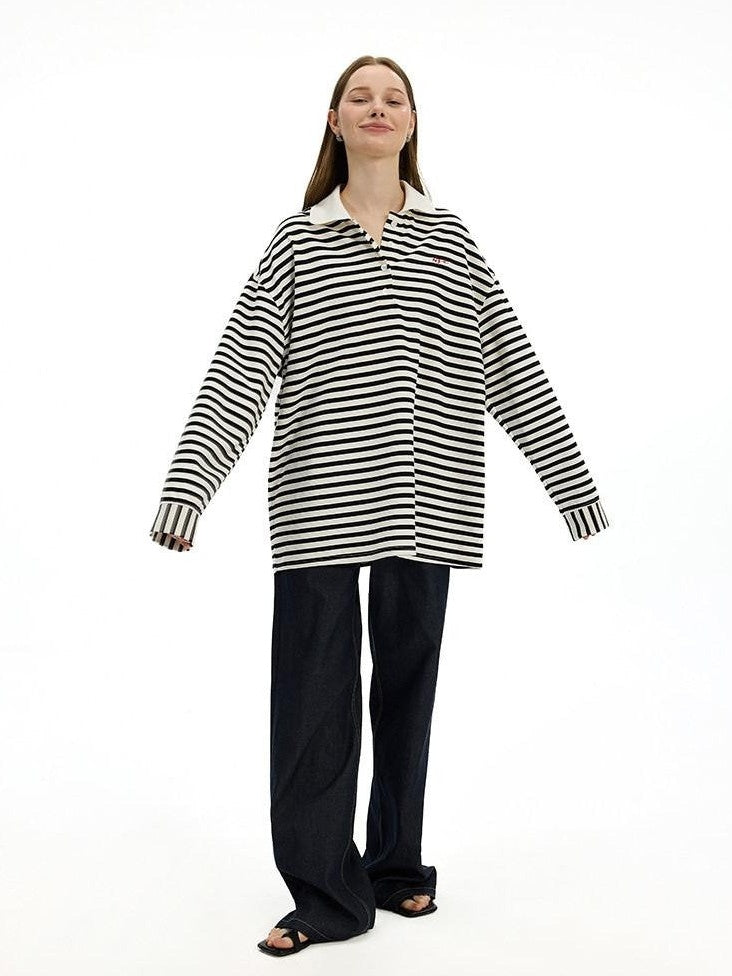 AFTADAWN Black White Striped Patchwork Women&