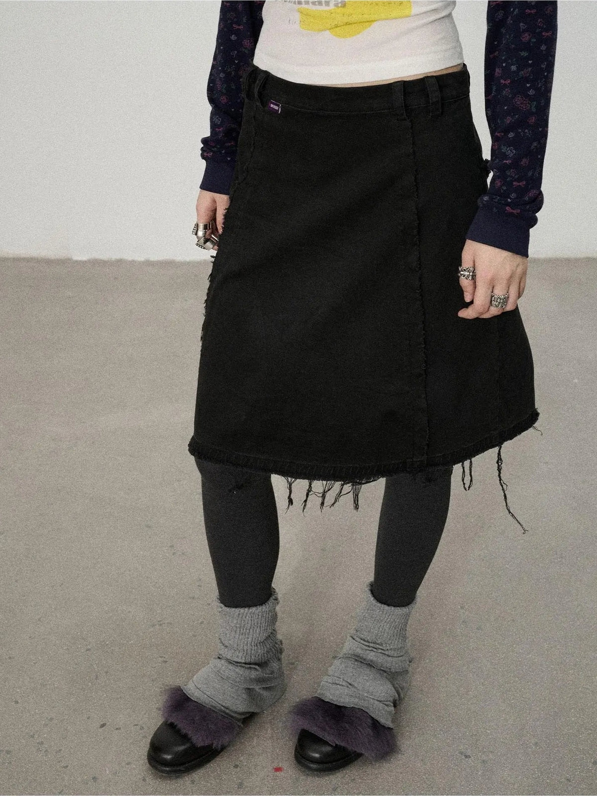 Achihara Vintage Fade Cotton Slip Skirt