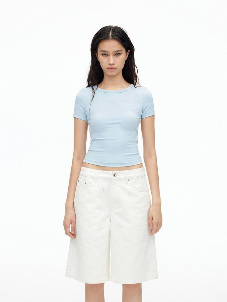 AFTADAWN Solid Breathable Quick Dry U Neck Women&