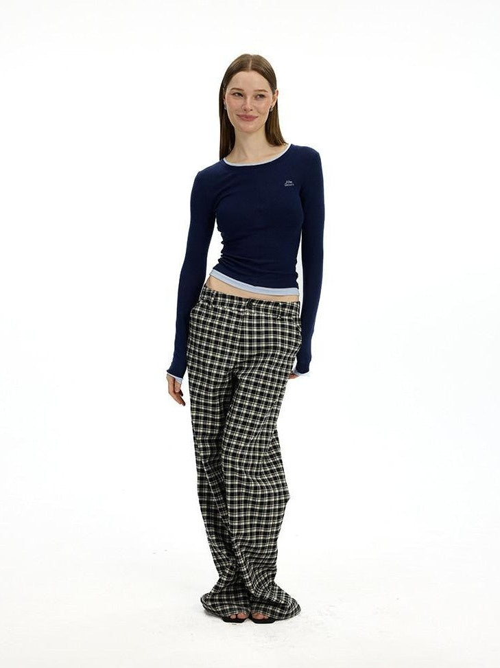 AFTADAWN Colorblock Faux Two Piece Women&
