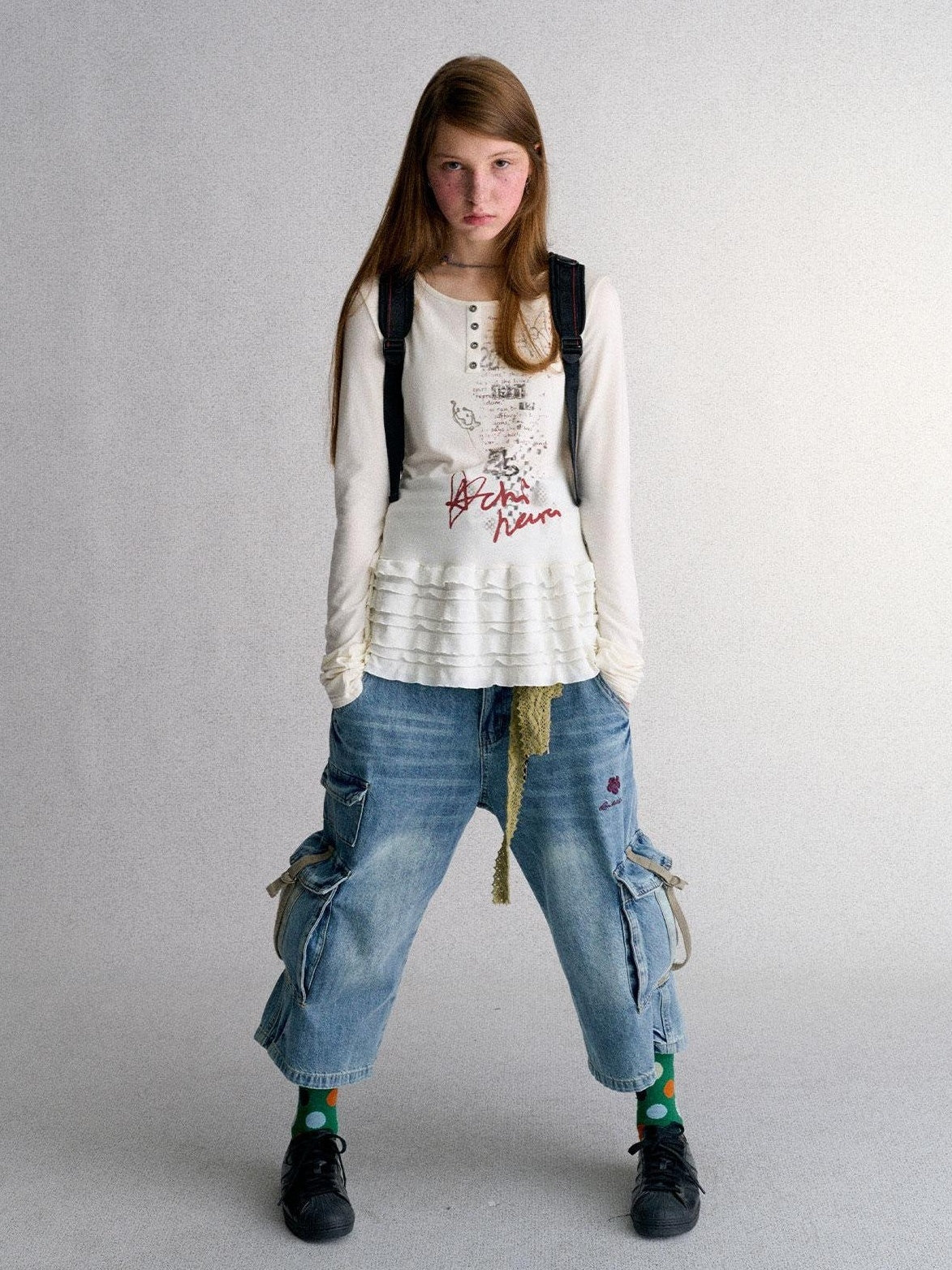 Achihara Print Round Neck Straight Fit Women&