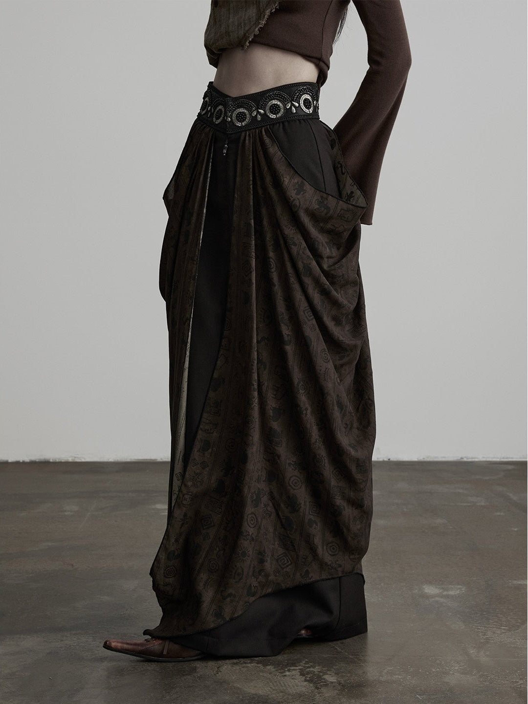 INDULGE_Beaded_Embroidered_Panel_Ruched_A_Line_Women&