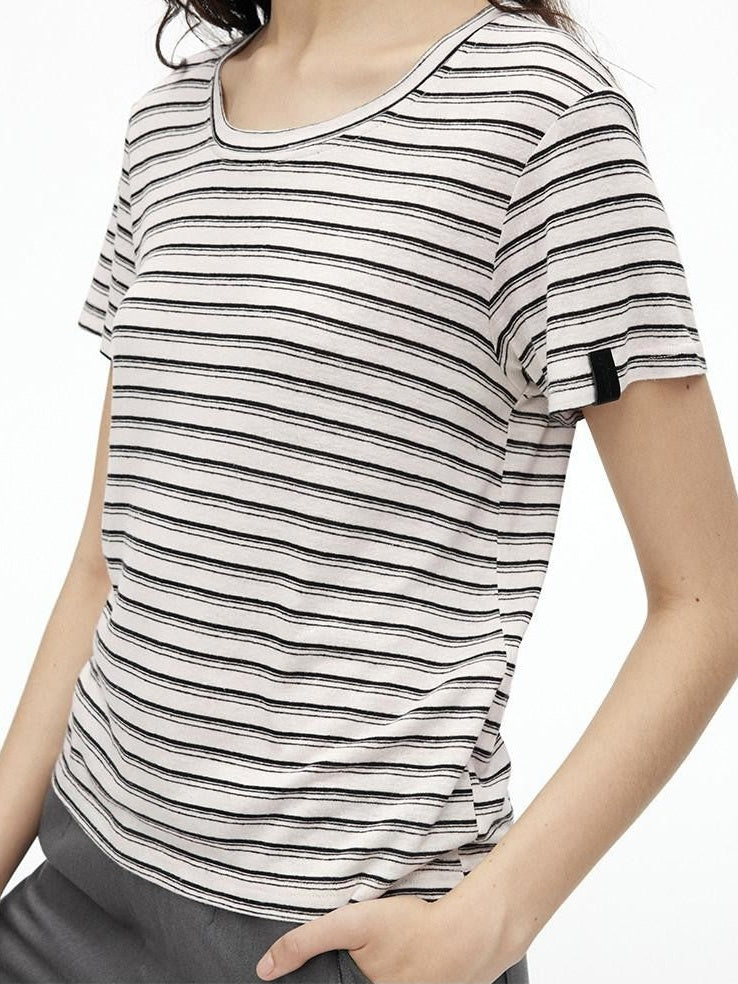 AFTADAWN Textured Striped Print Loose Fit Women&