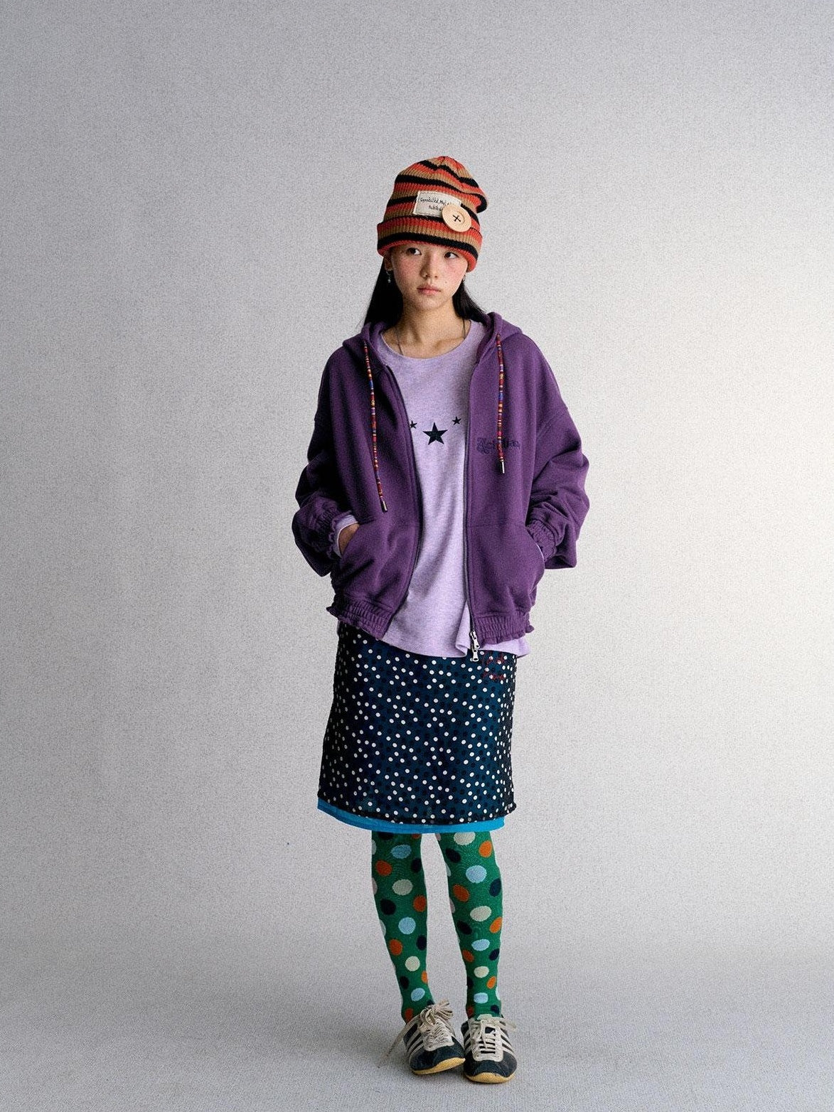 Achihara Star Embroidered Print Loose Fit Women&