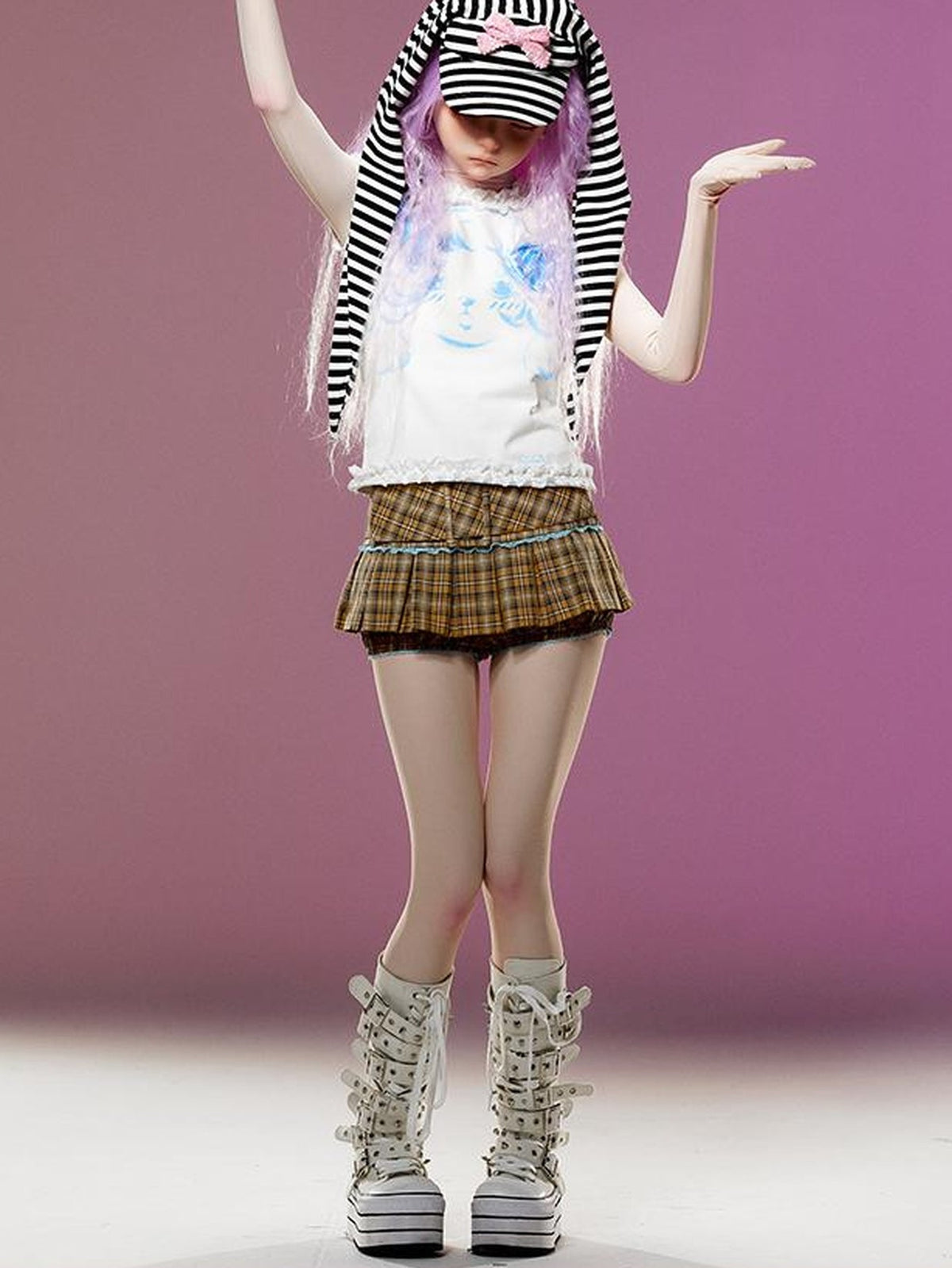 CFIERCE Fierce Striped Rabbit Ear Baseball Cap