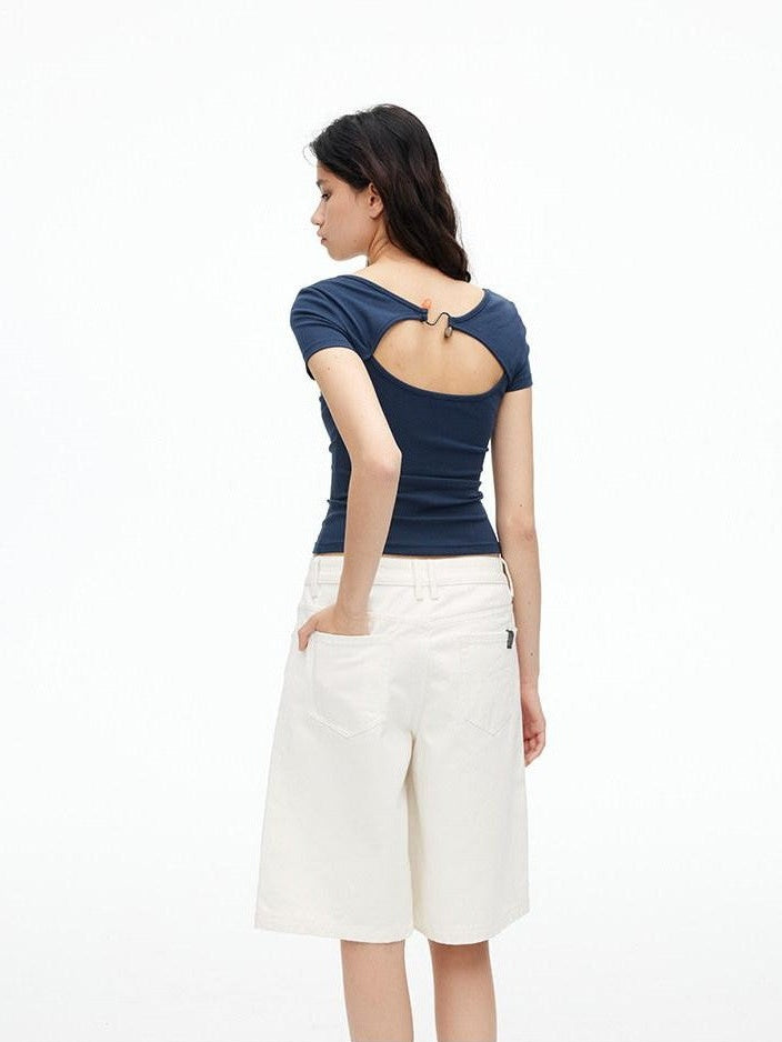 AFTADAWN Beaded Cutout Backless U Neck Women&