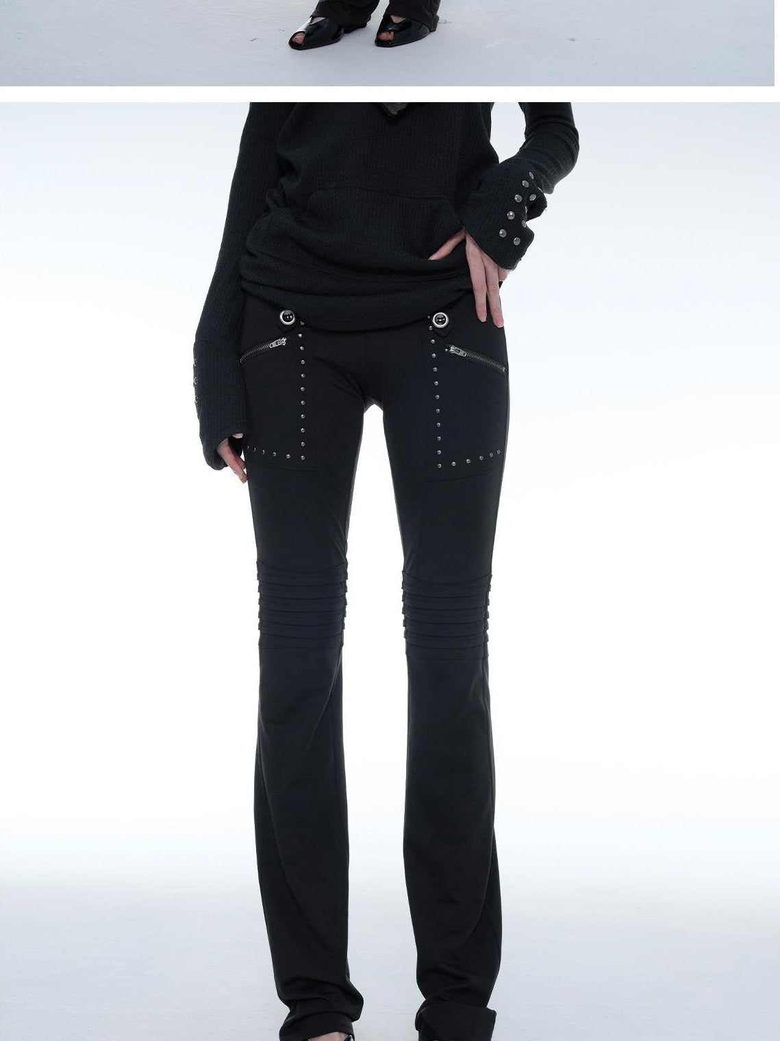 DoublePunch Beaded Vintage Moto High Stretch Viscose Women&