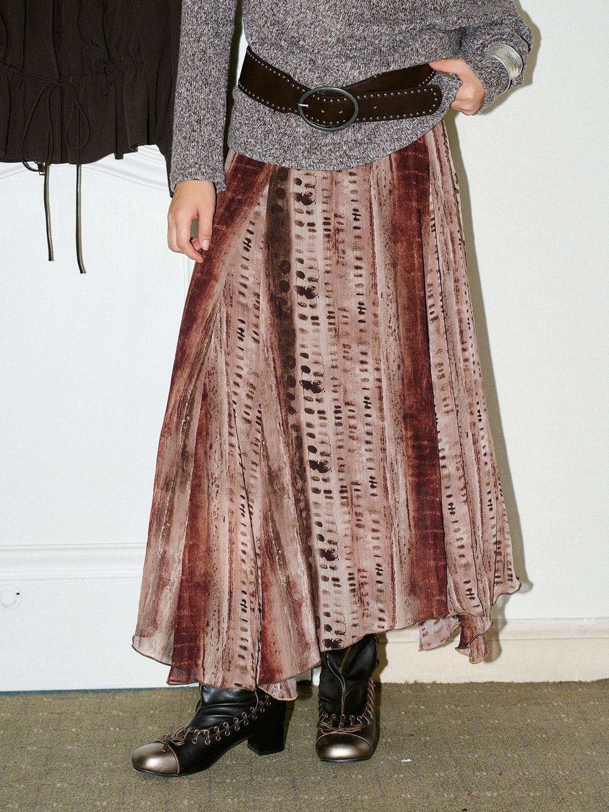 9rotic Soft Lined Vintage Asymmetric Skirted Casual Women Polyester Chestnut Jacket