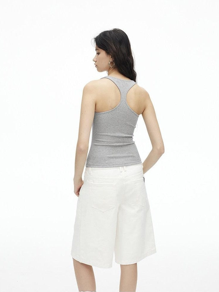 AFTADAWN U Neck Backless Slim Racerback Women&