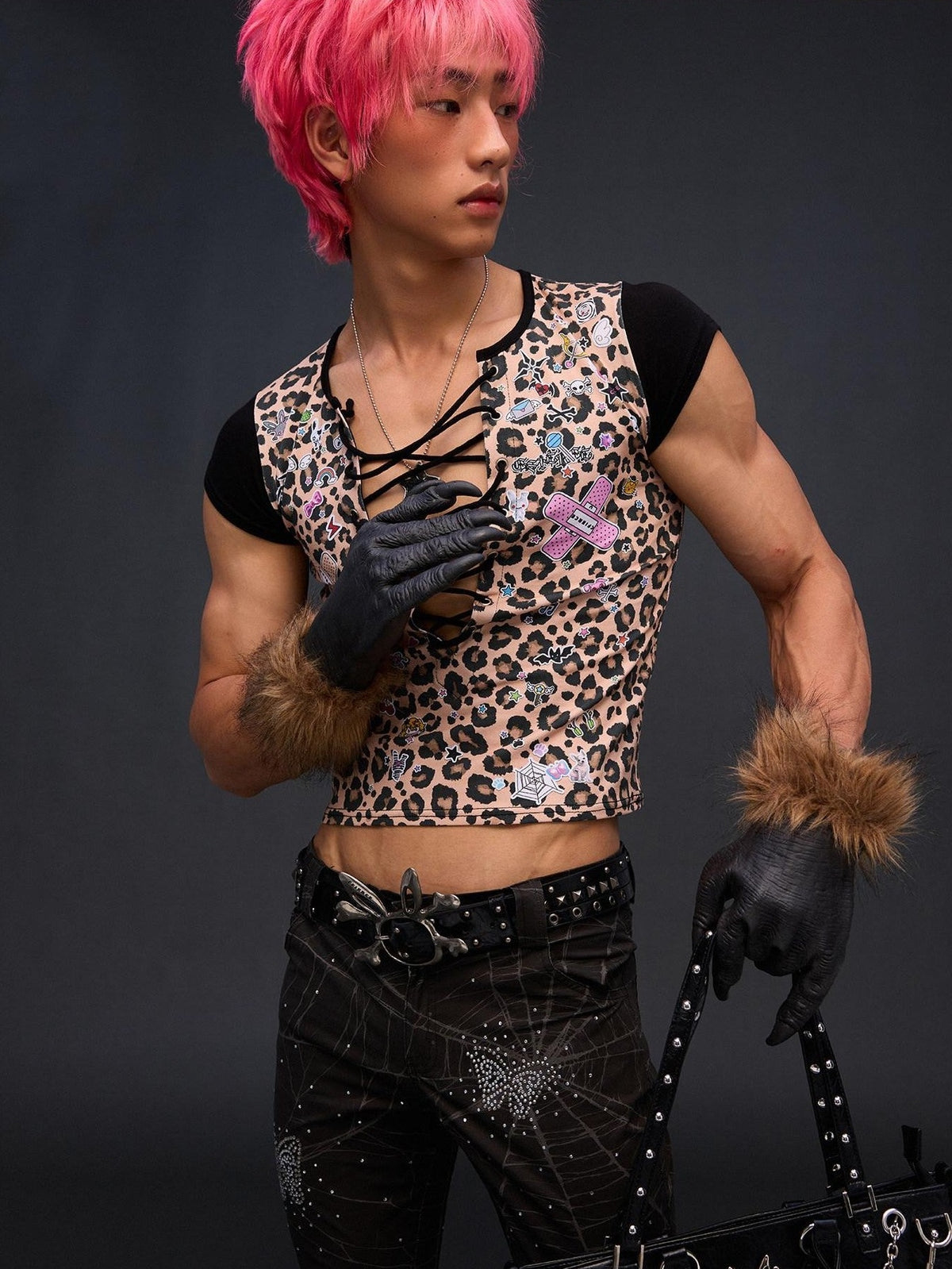 CFIERCE Leopard Print Tie Detail Cropped Women&