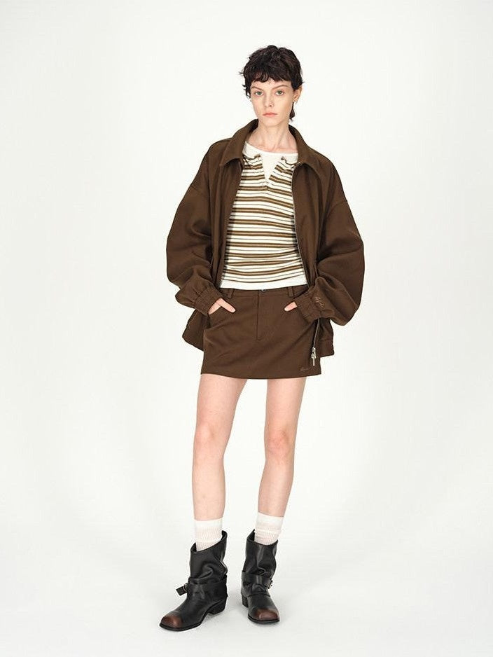 AFTADAWN Striped Colorblock Henley Layered Women&