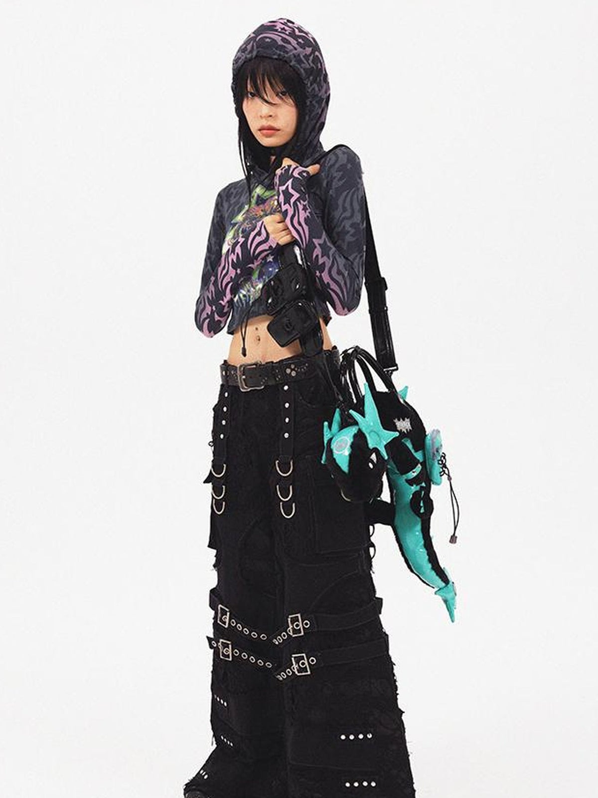CFIERCE Dragon Scale Glossy Crossbody Bag