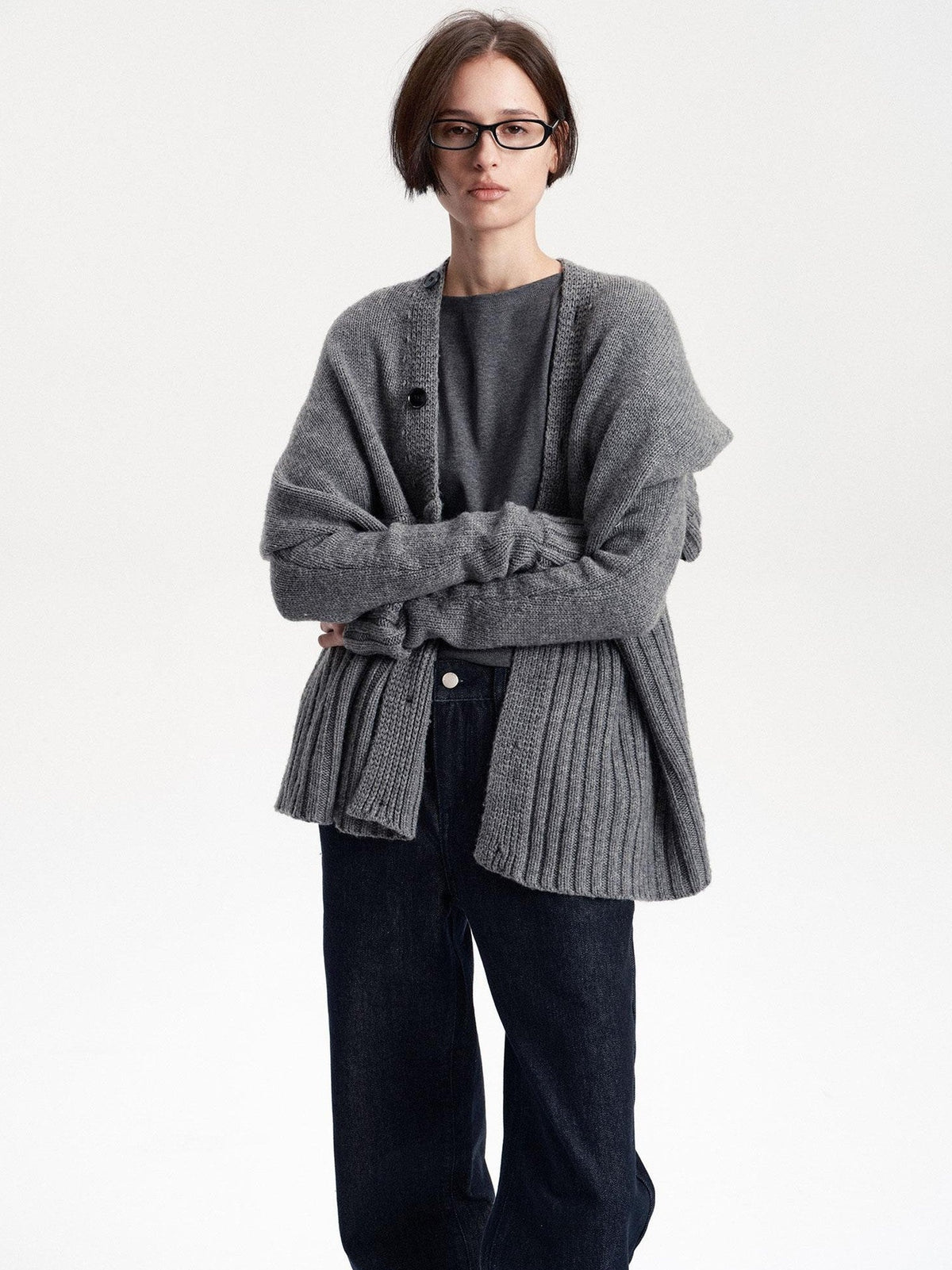 LYUOCHENG Asymmetric Irregular British Vintage Reversible Women&