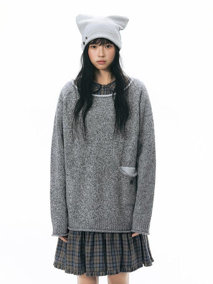 NAPSNAPS Color Block Wide Neck Knit Women&