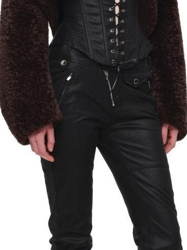 1JINN STUDIO Leopard Print Belted Funnel Neck Women&