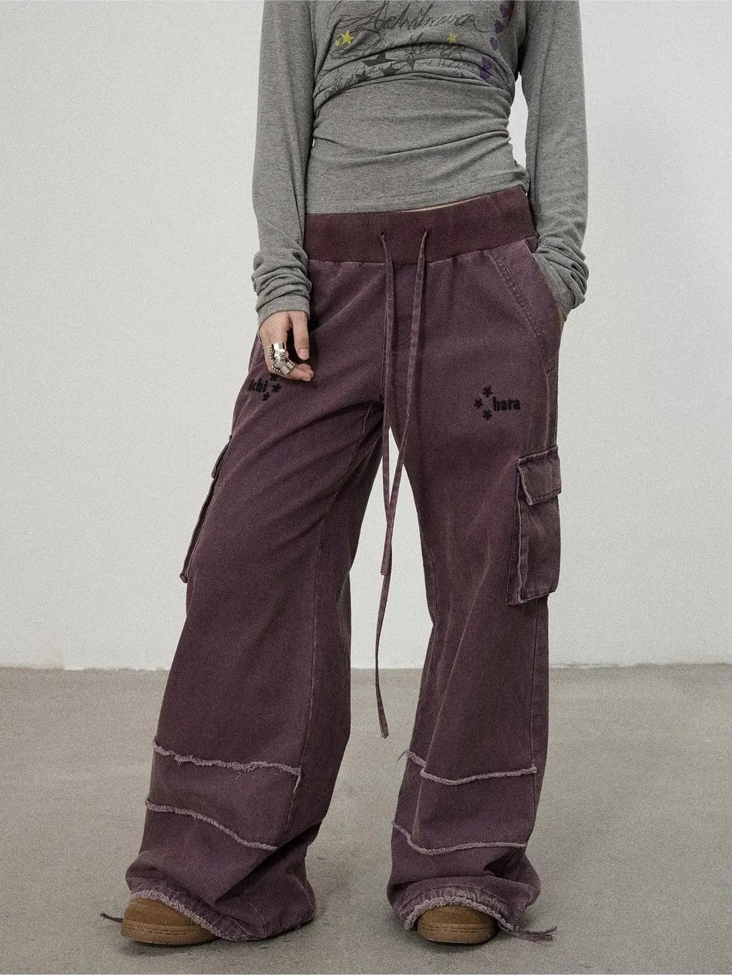 Achihara Vintage Star Work Pants With Adjustable Cuffs
