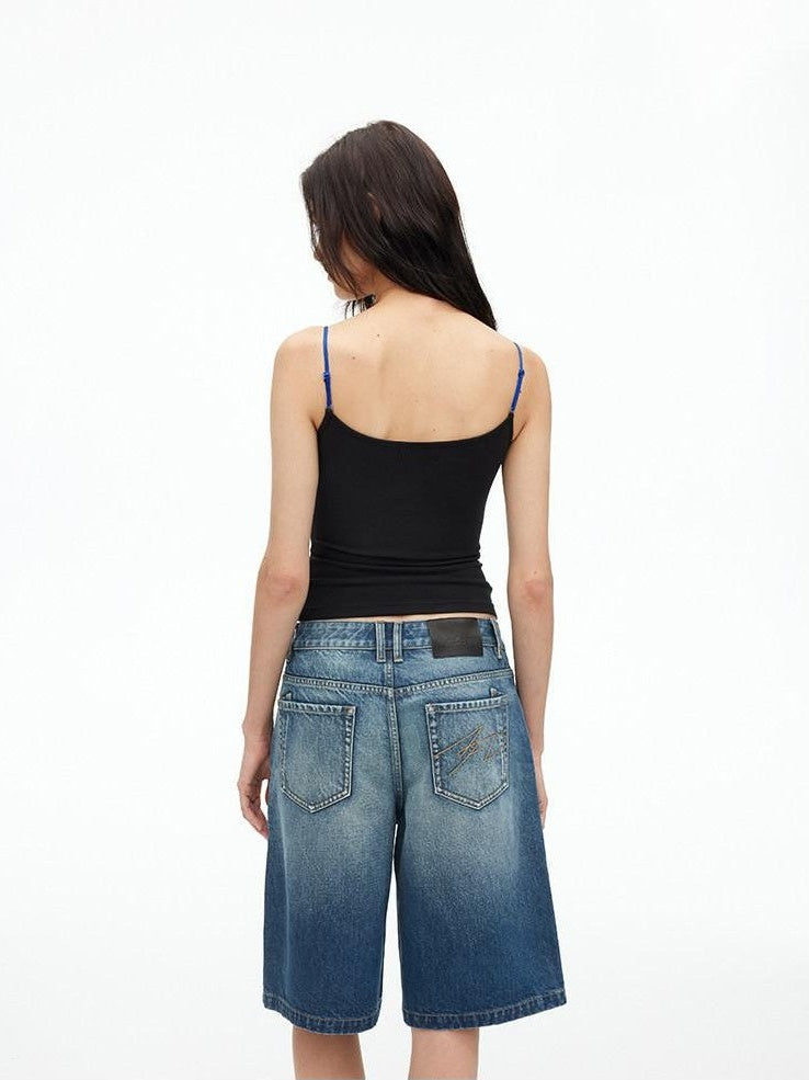 AFTADAWN Contrast Lace Letter Print Halter Slim Elastic Women&