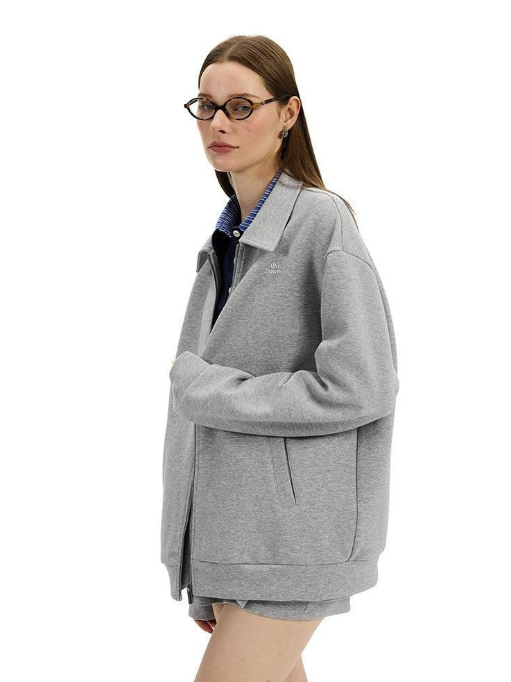 AFTADAWN Gray Air Layer Zip Polo Tulip Skirt Women&