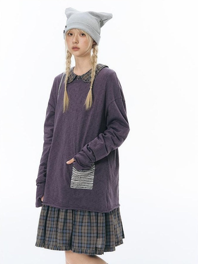 NAPSNAPS Split Cuff Drop Shoulder Knit Women&