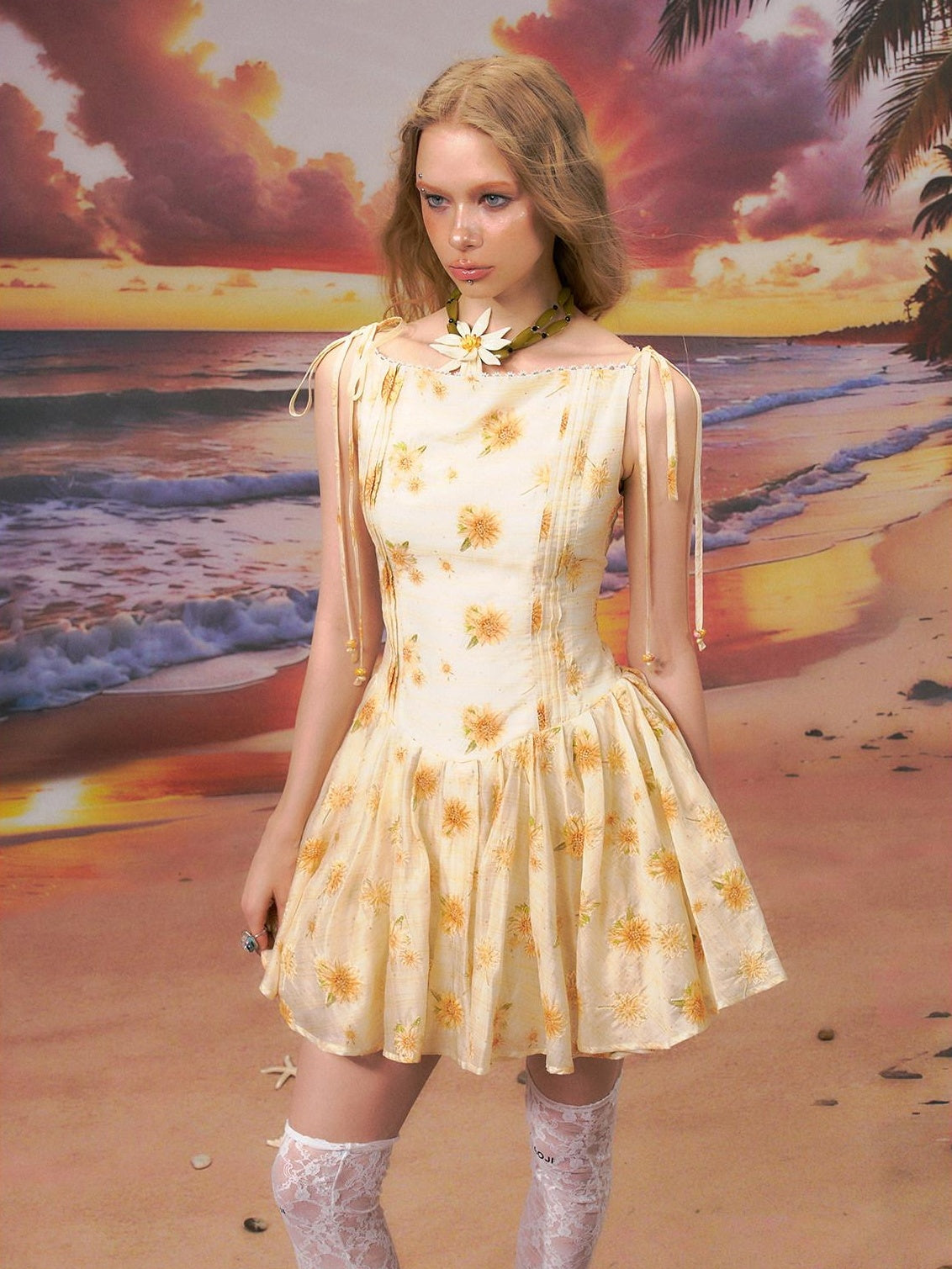 The NeverMore Almond Peach High Waist Street Style A Line Slim Travel Women Mini Dresses