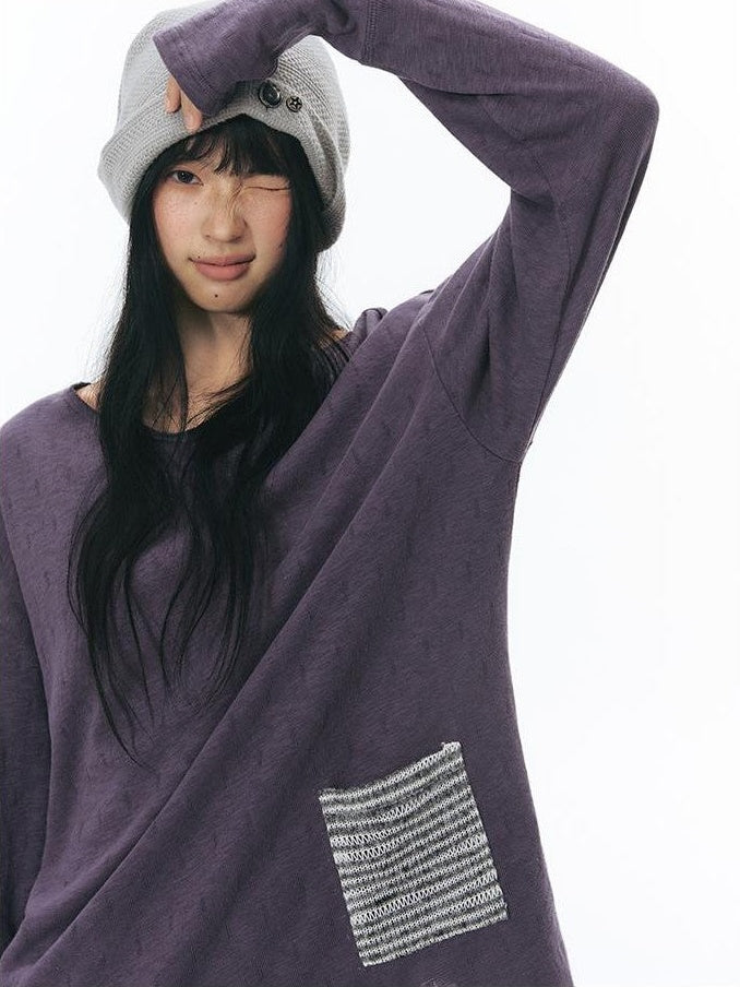 NAPSNAPS Split Cuff Drop Shoulder Knit Women&