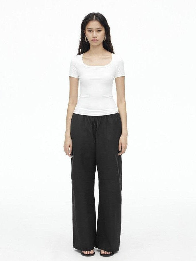 AFTADAWN Airy Quick Dry U Neck Slim Fit Sport Women&