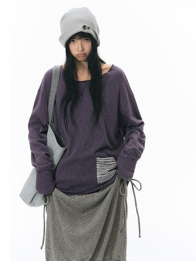 NAPSNAPS Split Cuff Drop Shoulder Knit Women&