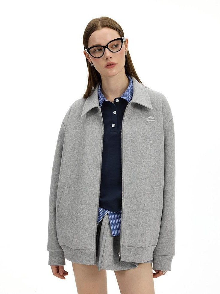 AFTADAWN Gray Air Layer Zip Polo Tulip Skirt Women&