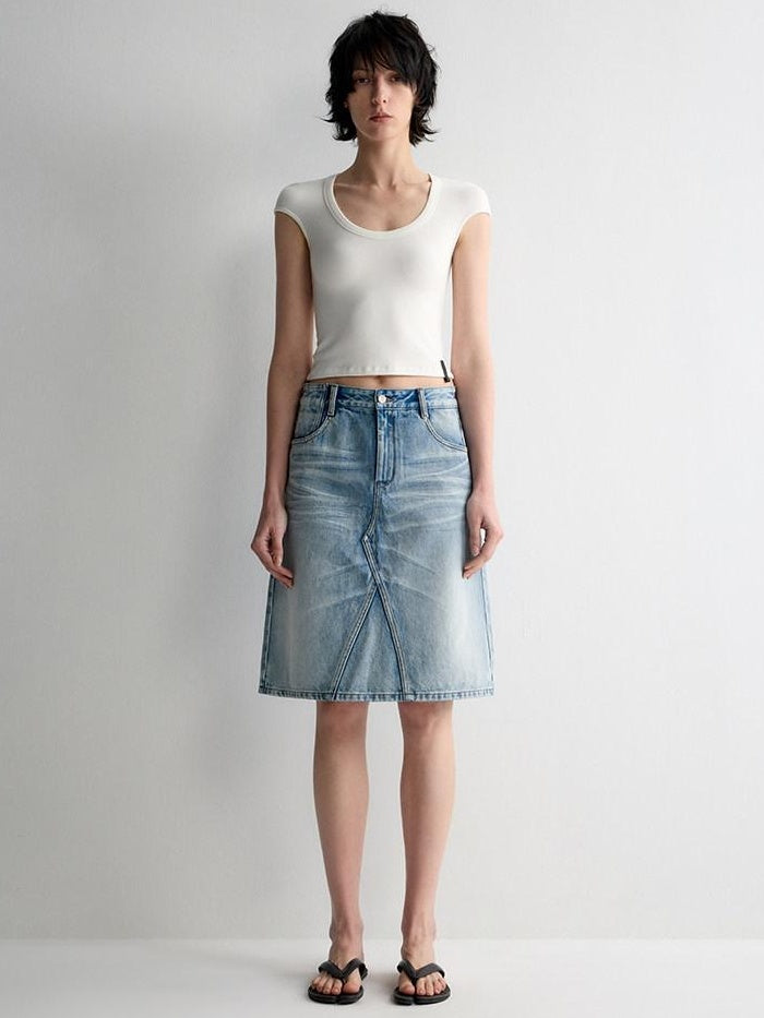 RUN TO THE FUTURE Versatile Slim Fit Short Solid Viscose Cotton Blend Women T Shirt Crop Tops